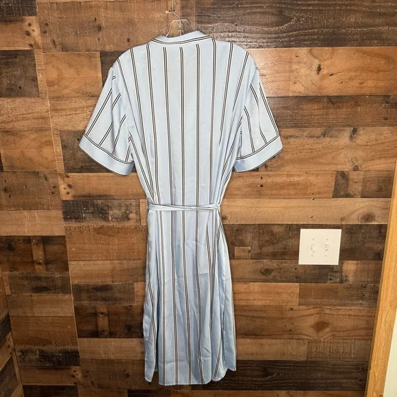 Alex Marie Blue and White Buttoned Midi Dress - Picture 6 of 9